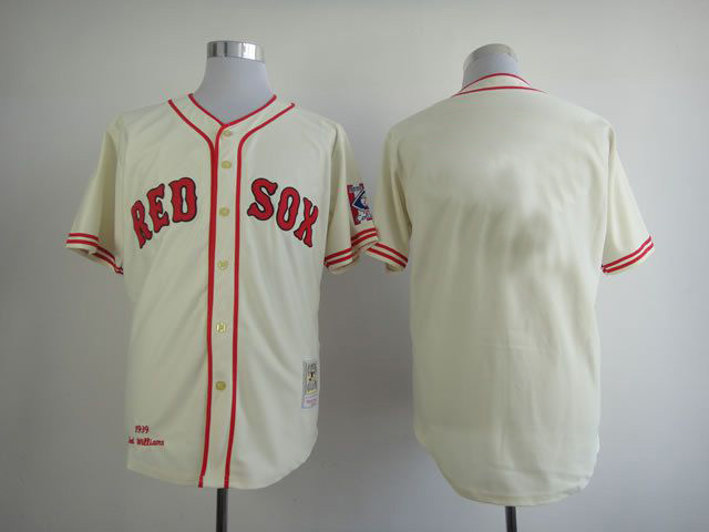 Custom Men Boston Red Sox Cream Throwback MLB Jerseys->customized nfl jersey->Custom Jersey